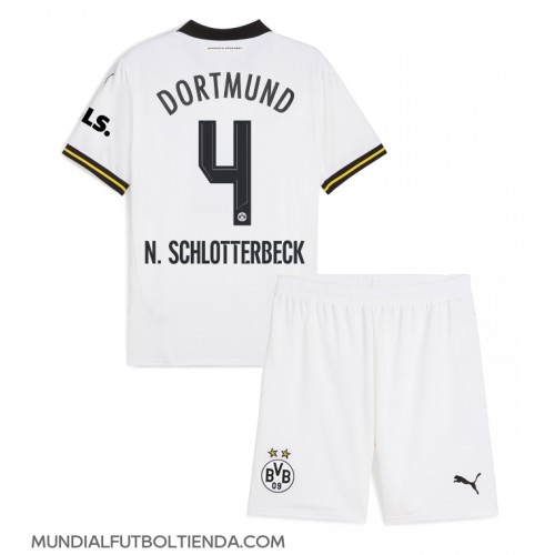 Camiseta Borussia Dortmund Nico Schlotterbeck #4 Tercera Equipación Replica 2024-25 para niños mangas cortas (+ Pantalones cortos)